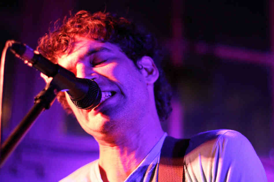 Ben Shemie of the Canadian four piece Suuns, performing at Nuvola in Austin. 