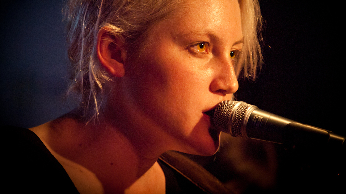 Texas native Sarah Jaffe performs at KUT's SXSW showcase at Momo's in Austin.