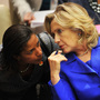Secretary of State Hillary Clinton (right) talks with Susan Rice, the U.S. ambassador to the United Nations, in September. The two played a critical role in winning U.N. authorization of using "all means necessary" to protect civilians in Libya. Secretary of State Hillary Clinton (right) talks with Susan Rice, the U.S. ambassador to the United Nations, in September. The two played a critical role in winning U.N. authorization of using "all means necessary" to protect civilians in Libya.