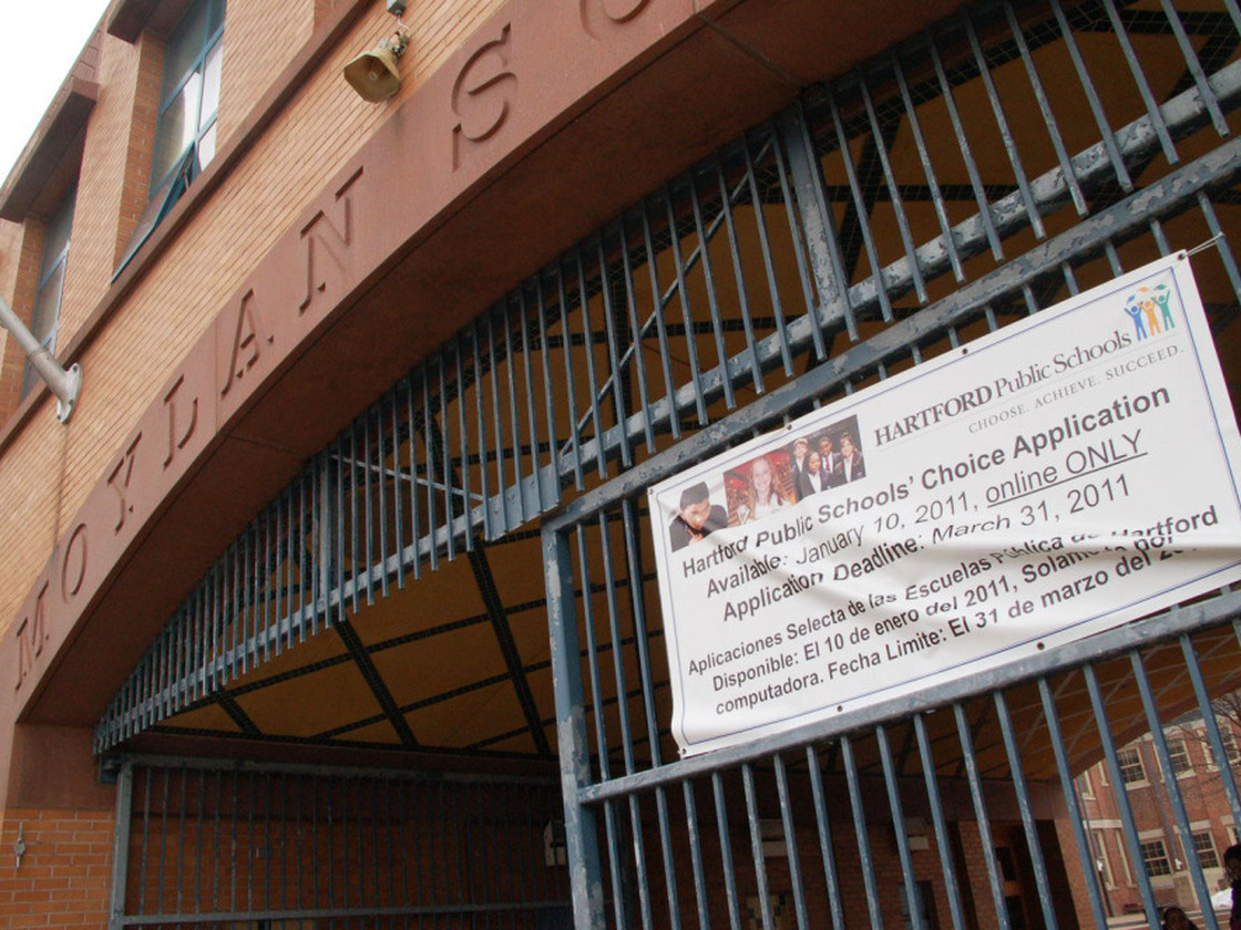 The Hartford Public Schools district allows parents to apply for a spot in any nonmagnet Hartford public school and guarantees the child's seat in one of the four schools they select.