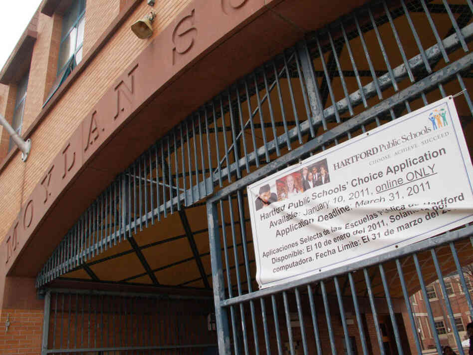 The Hartford Public Schools district allows parents to apply for a spot in any nonmagnet Hartford public school and guarantees the child's seat in one of the four schools they select.