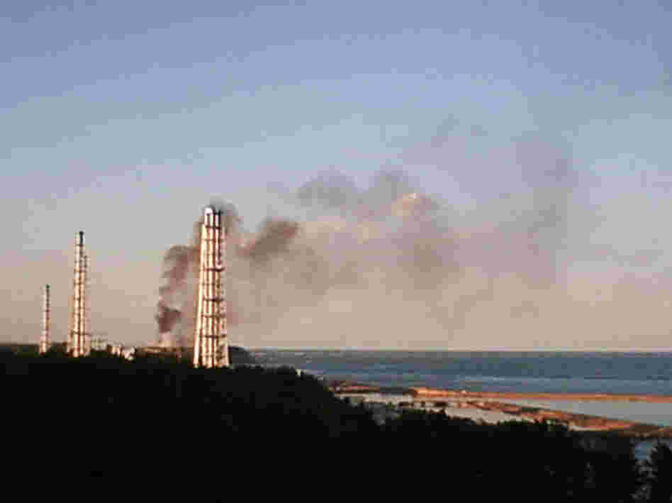 Black smoke billows from the crippled Fukushima Dai-ichi nuclear power plant on March 22.