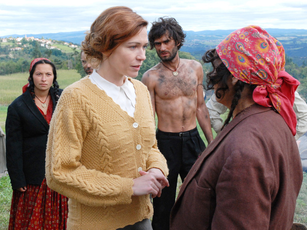 Marie-Josee Croze (center-left) plays Miss Lundi, a French schoolteacher with ties to the Resistance.