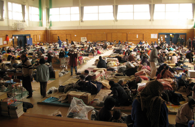 This evacuation center in Kesennuma, Miyagi prefecture, houses survivors of the March 11 earthquake and tsunami. Japan's large elderly population is especially vulnerable in the disasters themselves as well as in the aftermath.