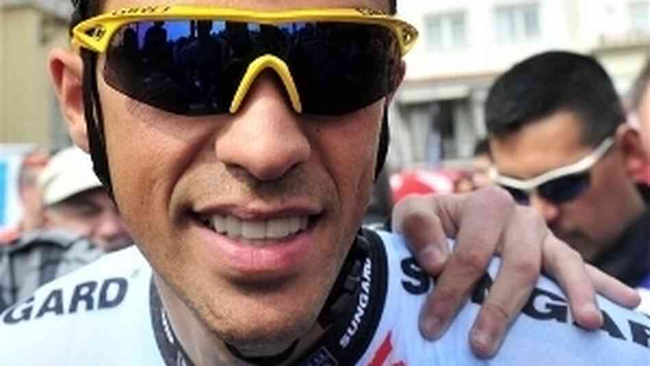 Alberto Contador of Spain looks on before the first stage of the Volta of Catalunya in Lloret de Mar, Spain, March 21, 2011. Alberto Contador of Spain looks on before the first stage of the Volta of Catalunya in Lloret de Mar, Spain, March 21, 2011.