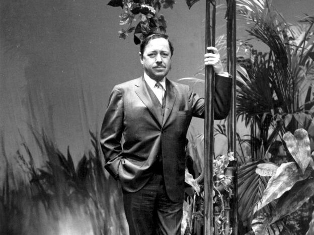 After his initial success, Williams — pictured on the set of The Night of the Iguana at London's Savoy Theatre — traveled often, looking for inspiration to stimulate his writing.