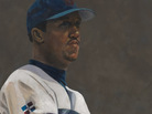 A section of Susan Miller-Havens' painting of Pedro Martinez. The painting was created in 2000 with oil and beeswax on Baltic birch A section of Susan Miller-Havens' painting of Pedro Martinez. The painting was created in 2000 with oil and beeswax on Baltic birch