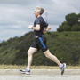 Paul Rider runs on Mulholland Drive in Los Angeles, March 25, 2011. Researchers say a moderate running regimen is actually beneficial for the joints of people with healthy knees.