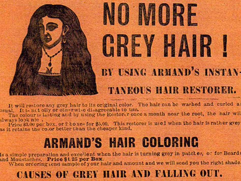An ad from 1898 promises a fountain of youth for your hair.