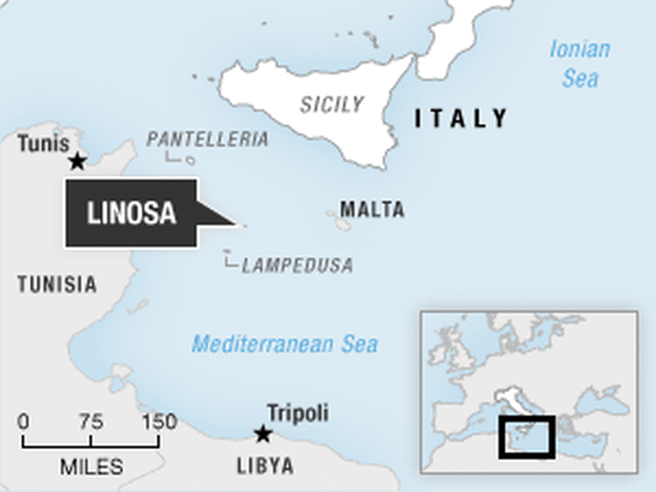 A map showing the location of the Italian island of Linosa. A map showing the location of the Italian island of Linosa.
