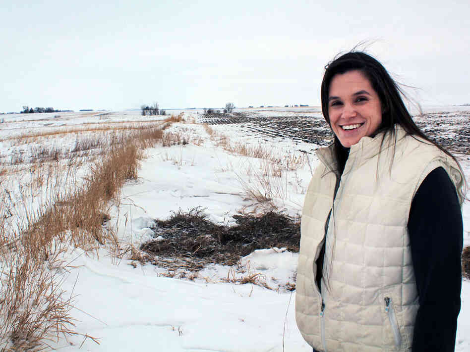 Betsy Dahl stands on the 180 acres of land that she farms for Helen Gunderson, which she is converting to organic. Dahl is one of a growing number of young women getting into farming. Betsy Dahl stands on the 180 acres of land that she farms for Helen Gunderson, which she is converting to organic. Dahl is one of a growing number of young women getting into farming.