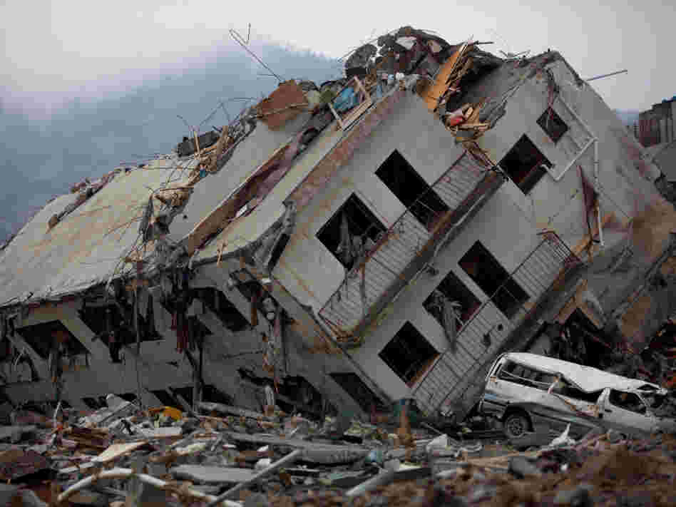 A destroyed building in Onagawa, Miyagi prefecture.