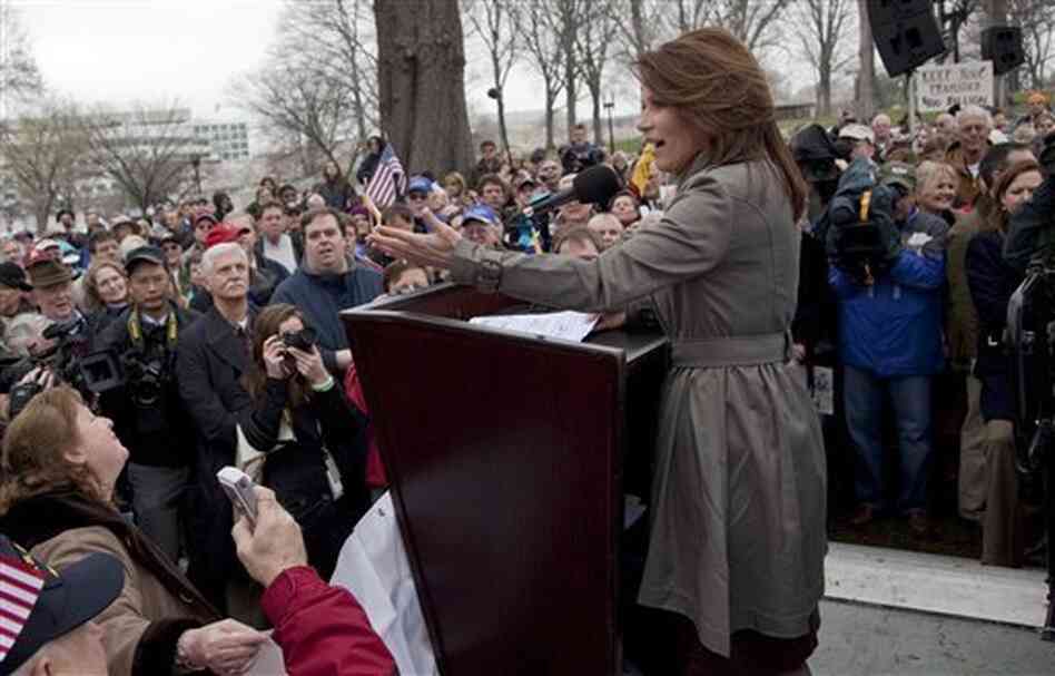 Rep. Michele Bachmann (R-MN) addresses a Tea Party "Continuing Revolution Rally" on Capitol Hill, Thursday, March 31, 2011. Rep. Michele Bachmann (R-MN) addresses a Tea Party "Continuing Revolution Rally" on Capitol Hill, Thursday, March 31, 2011.