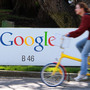 MOUNTAIN VIEW, CA - MARCH 10: A bicyclist rides by a sign at the Google headquarters March 10, 2010 in Mountain View, California. Google announced today that they are adding bicycle routes to their popular Google Maps and is available in 150 U.S. cities. (Photo by Justin Sullivan/Getty Images) MOUNTAIN VIEW, CA - MARCH 10: A bicyclist rides by a sign at the Google headquarters March 10, 2010 in Mountain View, California. Google announced today that they are adding bicycle routes to their popular Google Maps and is available in 150 U.S. cities. (Photo by Justin Sullivan/Getty Images)