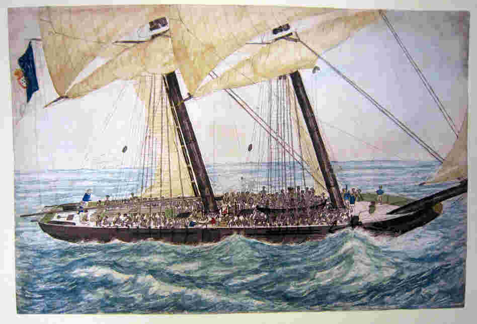 Watercolor Of The Portuguese Slaver Diligente, 1838