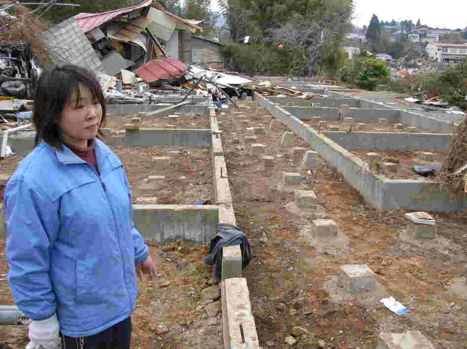 Bare foundation blocks are all that's left of Mitsue Murakami's Big Ocean Hotel after the tsunami ravaged the Pacific coast of Japan. Murakami, who is also a seaweed farmer, says everything was lost, but "we're trying very hard to overcome this hardship." Bare foundation blocks are all that's left of Mitsue Murakami's Big Ocean Hotel after the tsunami ravaged the Pacific coast of Japan. Murakami, who is also a seaweed farmer, says everything was lost, but "we're trying very hard to overcome this hardship."