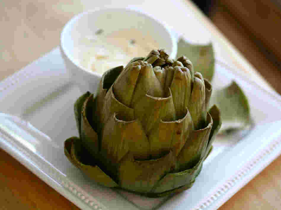 Steamed Artichokes With Basil Aioli