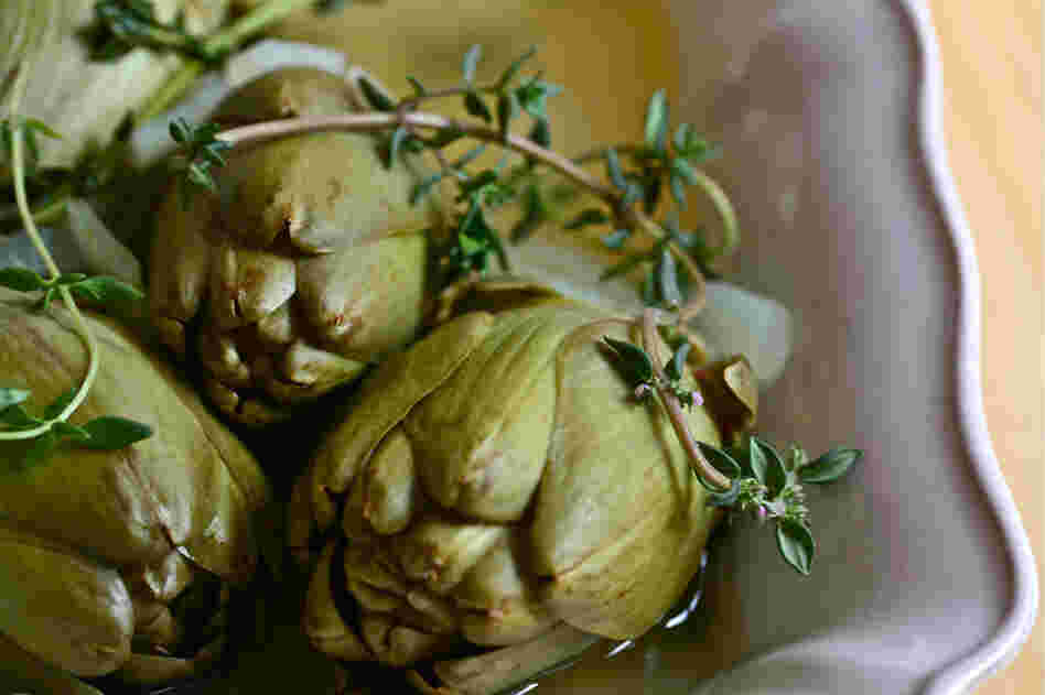 Lemon-Thyme Braised Artichokes