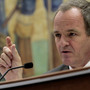 Republican state Sen. Sam Blakeslee, shown at a committee hearing earlier this year, says the Atascadero hospital has "an inherently dangerous population." He's proposed new laws designed to make the hospital safer, including a bill that would make it easier to medicate patients against their will.