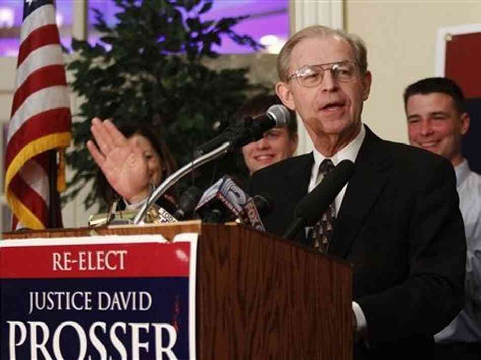 Justice David Prosser speaks to supporters in Waukesha Wis., on Tuesday. Justice David Prosser speaks to supporters in Waukesha Wis., on Tuesday.