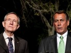 They don't see eye-to-eye: Senate Majority Leader Harry Reid (D-NV), at left, and House Speaker John Boehner (R-OH), at the White House on Wednesday. They don't see eye-to-eye: Senate Majority Leader Harry Reid (D-NV), at left, and House Speaker John Boehner (R-OH), at the White House on Wednesday.