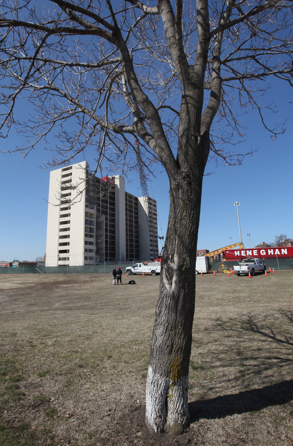 One of Chicago's last housing project high-rises awaits demolition last month.