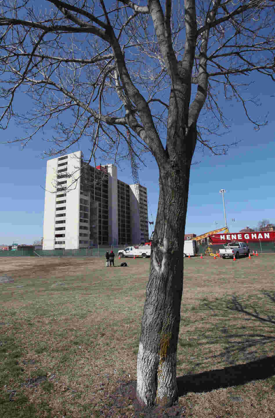 One of Chicago's last housing project high-rises awaits demolition last month.