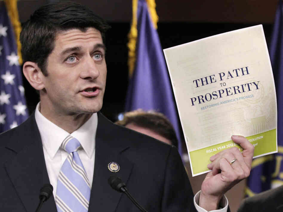 House Budget Committee Chairman Paul Ryan (R-WI) presents his 2012 federal budget during a news conference on Capitol Hill on Tuesday.