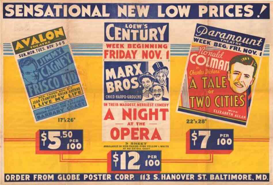 Globe's early work consisted of film and show posters including this one from 1935.
