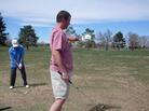 Seasoned golfer Joe Frey tests out the SensoGlove in Denver. Seasoned golfer Joe Frey tests out the SensoGlove in Denver.