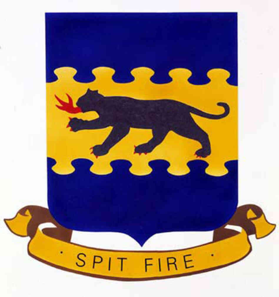 The emblem worn by Tuskegee Airmen of the 332nd Fighter Group during World War II, circa 1944. 