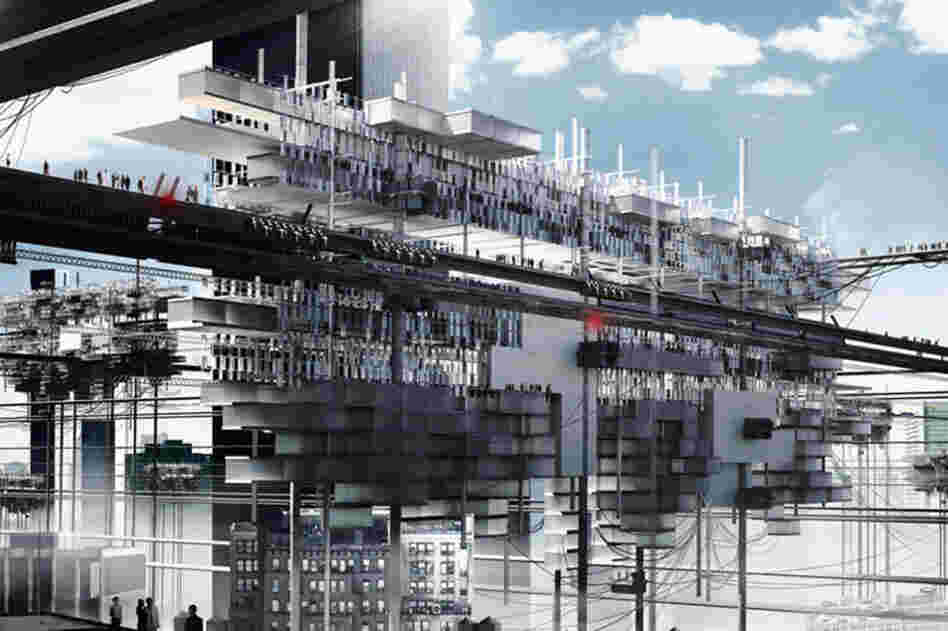 Elevated Connectivity is a high-rise proposal that creates a new urban grid above the city by connecting existing skyscrapers. The entire city will have three main layers. The ground floor will remain public and mainly used for transportation. The middle layer will be a private one with residences and offices, while the third one will be dedicated to leisure and entertainment activities....