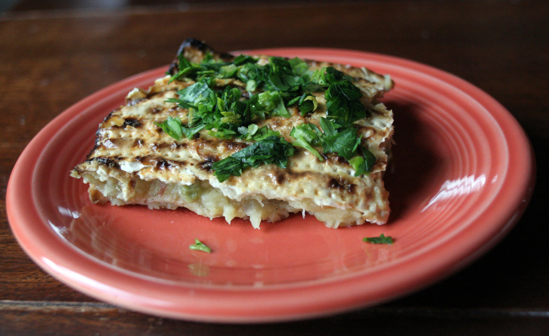 Roman-Inspired Potato, Pea And Artichoke Filling With Gremolata