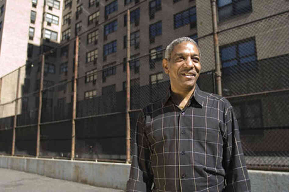 Billy Bang across the street from his house on the Upper East Side of Manhattan.