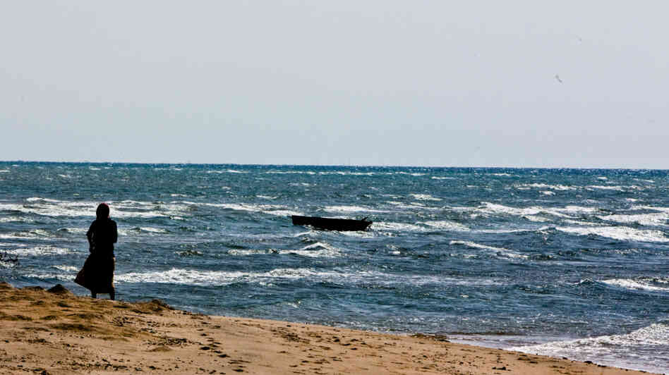 A fishing boat bobs in the waves along the Somaliland coast looking out on the Gulf of Aden, a favorite area for pirate attacks. A fishing boat bobs in the waves along the Somaliland coast looking out on the Gulf of Aden, a favorite area for pirate attacks.