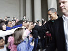 President Obama greets tourists at the Lincoln Memorial, Saturday, April 9, 2011. President Obama greets tourists at the Lincoln Memorial, Saturday, April 9, 2011.