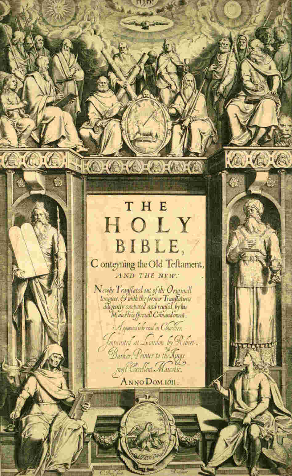 The title page of the first edition of the King James Bible from 1611 reads: "Newly Translated out of the Originall tongues: & with the former Translations diligently compared and revised, by his Majesties speciall Comandement. Appointed to be read in Churches." Click Here To See A Larger Version The title page of the first edition of the King James Bible from 1611 reads: "Newly Translated out of the Originall tongues: & with the former Translations diligently compared and revised, by his Majesties speciall Comandement. Appointed to be read in Churches." Click Here To See A Larger Version