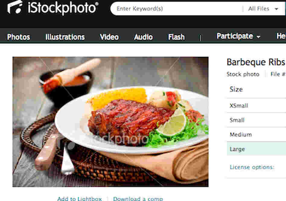 The spare ribs as they appear on iStockphoto.com.