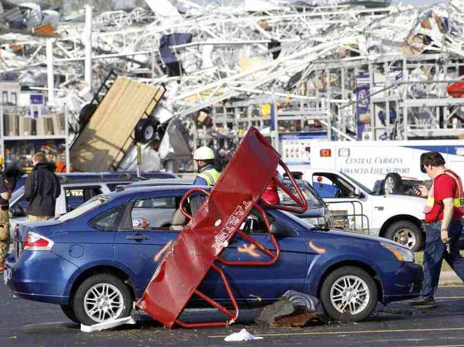 Scene outside the devastated store. Scene outside the devastated store.