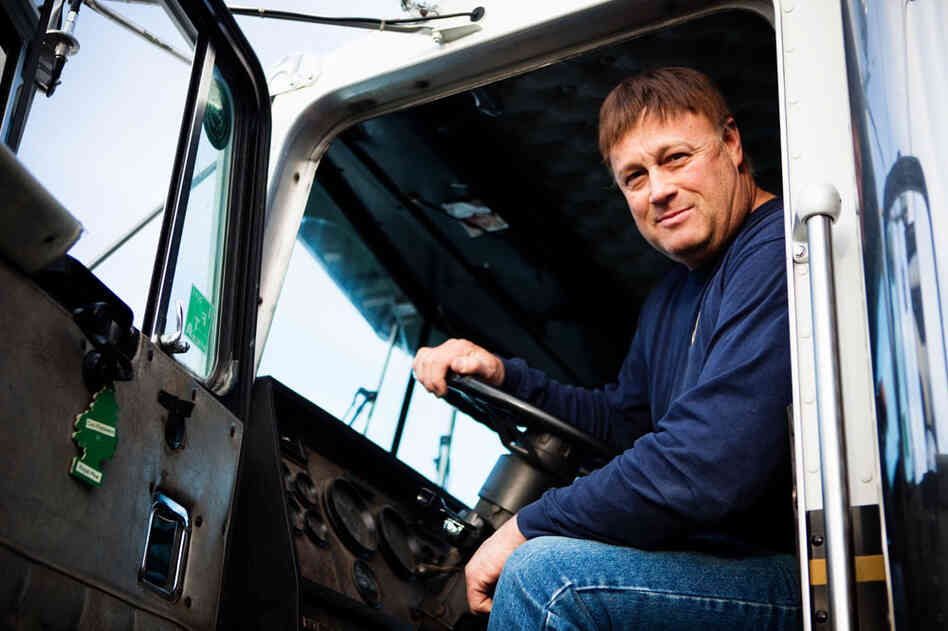 Trucker Terry Button is opposed to onboard trucker monitors that would be able to detect when his truck is in motion. "I can't think of anything good that would come from this. If I could, I would tell you honestly, and I can't," he says. Trucker Terry Button is opposed to onboard trucker monitors that would be able to detect when his truck is in motion. "I can't think of anything good that would come from this. If I could, I would tell you honestly, and I can't," he says.