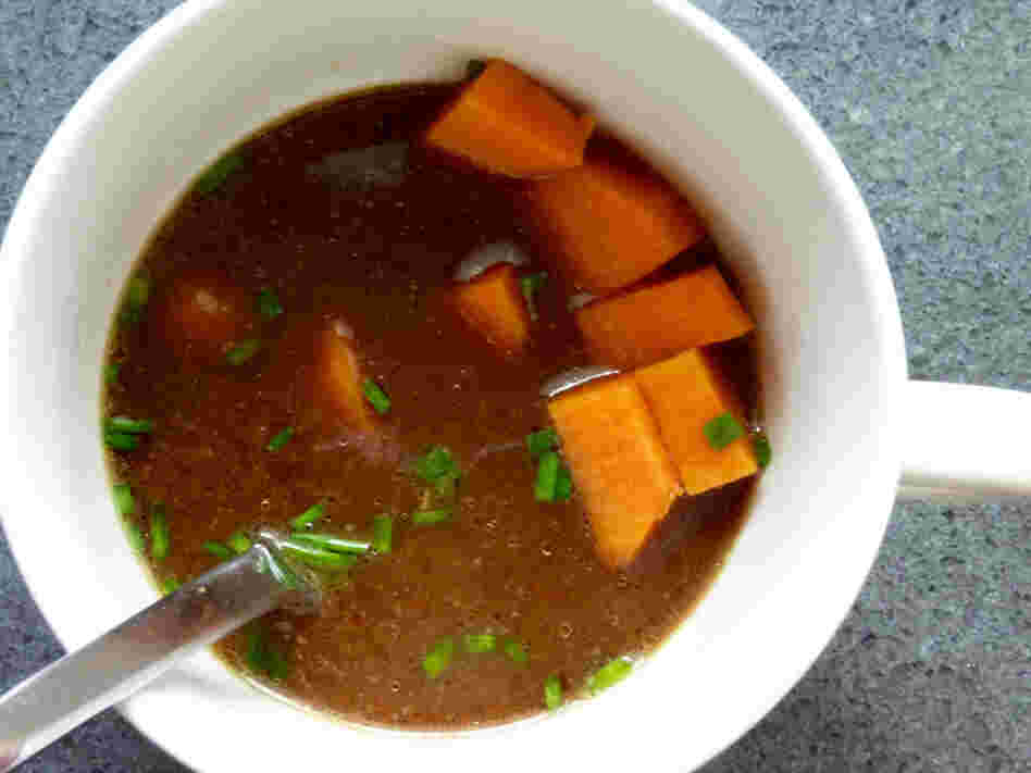 Dark Miso Soup With Sweet Potato