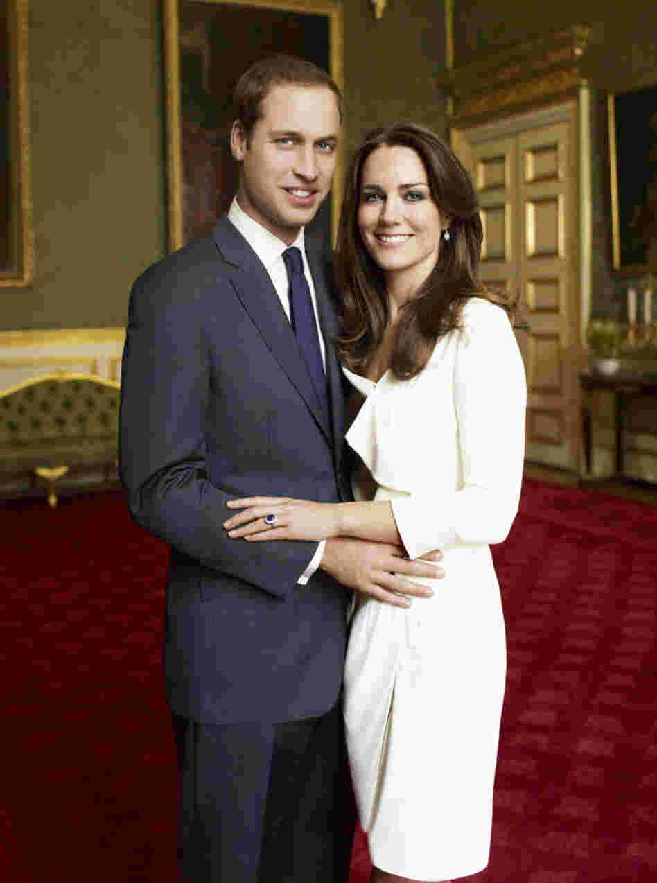 This is one of two official portrait photographs taken of Prince William and Kate Middleton in November 2010 to mark their engagement. Their wedding happens on April 29.