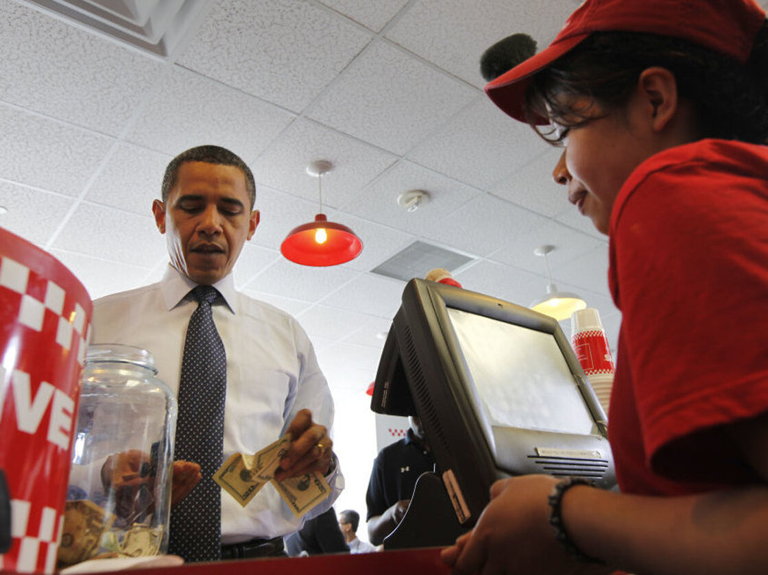 Count President Obama as a fan of Five Guys. In May 2009, the president ordered a hamburger at a Five Guys restaurant in Washington.