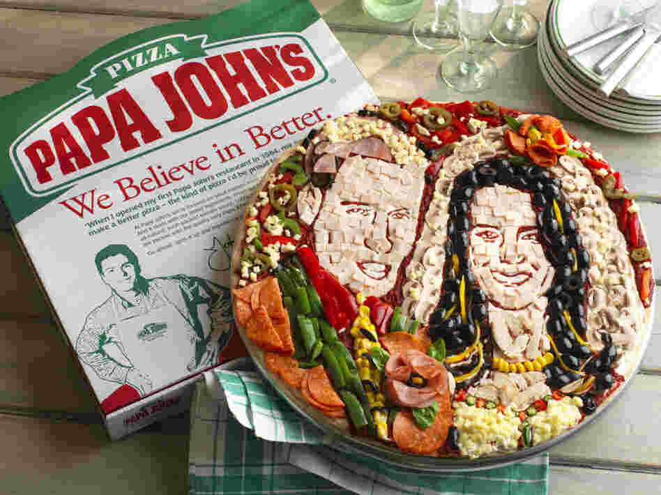 Papa John's commissioned a UK artist to make this awesome Kate and William pizza.