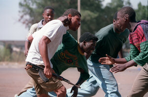 A week before South Africa's elections in 1994, clashes broke out in the eastern suburbs of Johannesburg between the Zulu Inkatha Freedom Party and African National Congress supporters. Armed residents frequently had to scramble for cover.