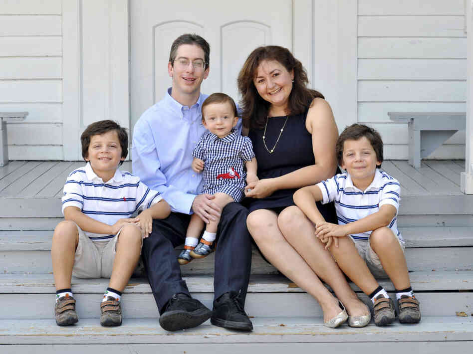 The long-term effects of parenting aren't proven, says author Bryan Caplan, seen here with his family.