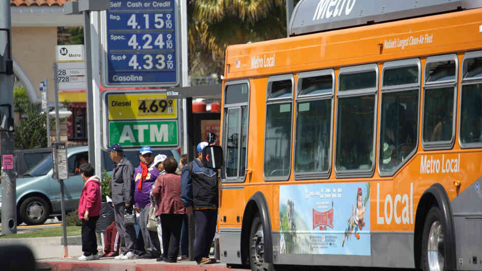A gas station with fuel prices in the $4 range in Los Angeles on April 11. With the price of gas above $3.50 a gallon in all but one state, there are signs that Americans are cutting back on driving, reversing a steady increase in demand for fuel as the economy improves. A gas station with fuel prices in the $4 range in Los Angeles on April 11. With the price of gas above $3.50 a gallon in all but one state, there are signs that Americans are cutting back on driving, reversing a steady increase in demand for fuel as the economy improves.