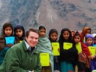 Greg Mortenson, author of Three Cups of Tea and Stone Into Schools, with schoolchildren in Azad Kashmir, Pakistan. Greg Mortenson, author of Three Cups of Tea and Stone Into Schools, with schoolchildren in Azad Kashmir, Pakistan.