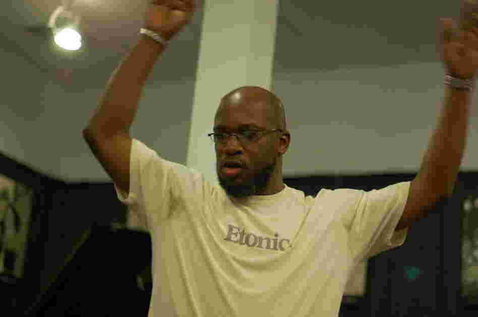 Orrin Evans conducts the Captain Black Big Band at WBGO in Newark, N.J.