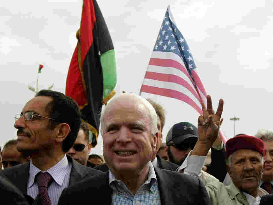 Sen. John McCain (R-AZ) in Benghazi, Libya, earlier today (April 22, 2011).